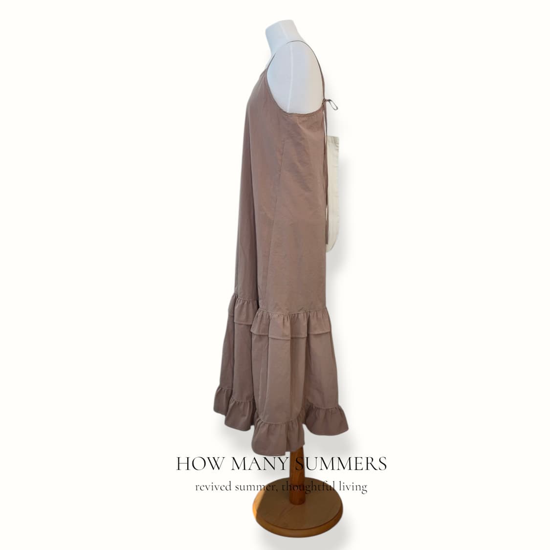 어스뮤직앤이콜로지 캉캉 롱 원피스 F 베이지 뷔스티에 티어드 상품이미지2