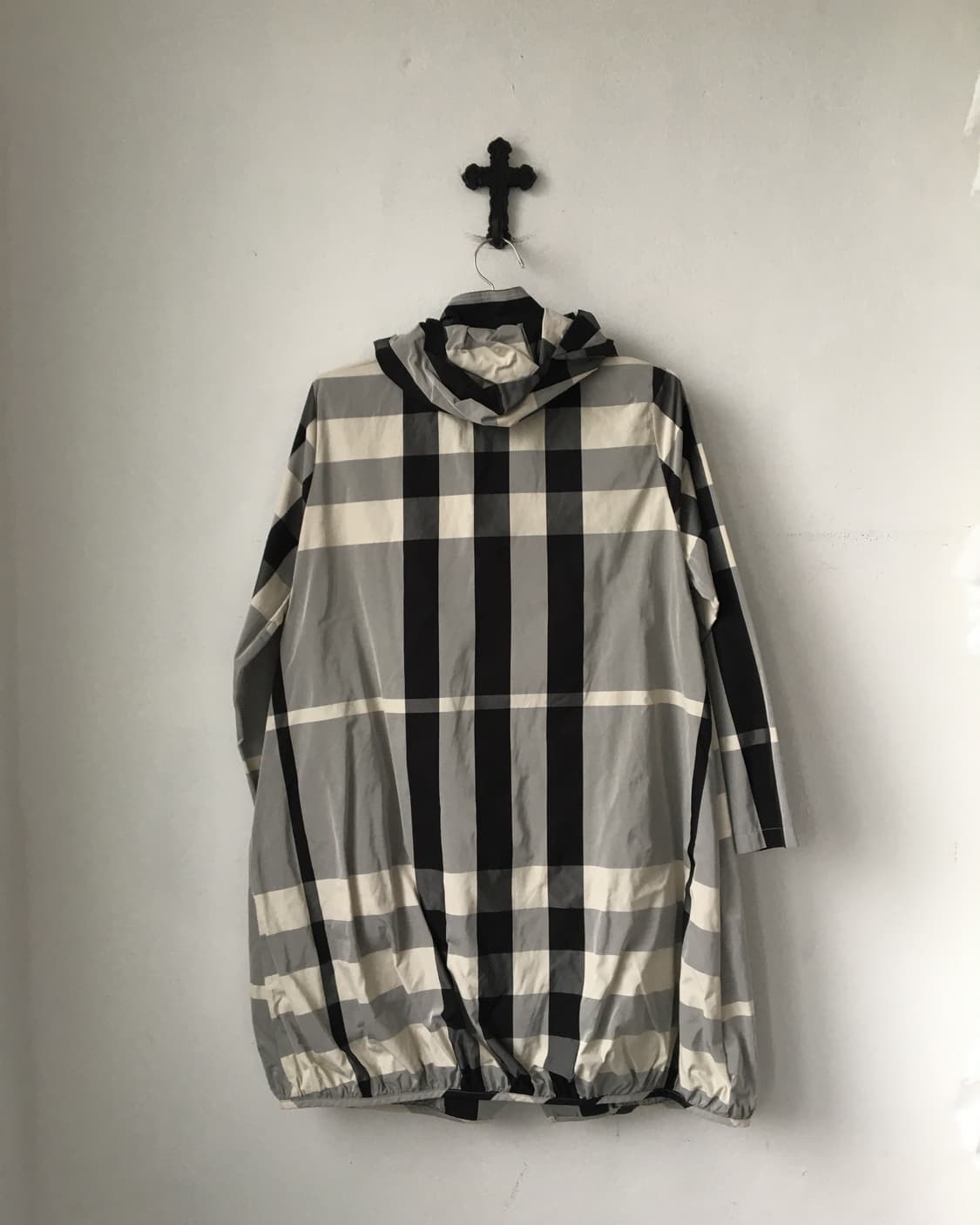 Check pattern balloon fit hood long jack 상품이미지3