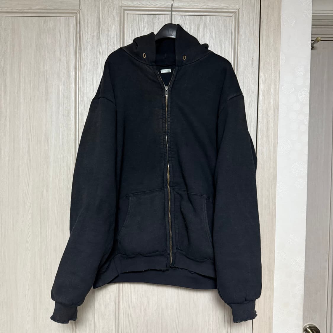 [3] 아프레쎄 25ss 빈티지 후드 집업 블랙 상품이미지1