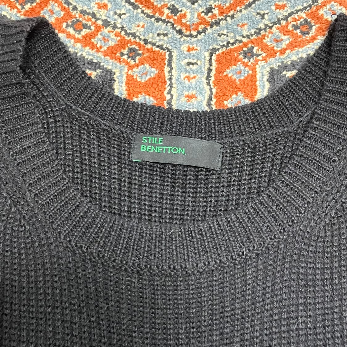 베네통 블랙 니트 나시 트임 원피스 여성FREE 상품이미지3