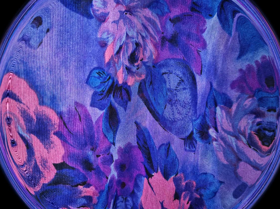 Vintage Oriental Blue Rose Scarf 상품이미지2
