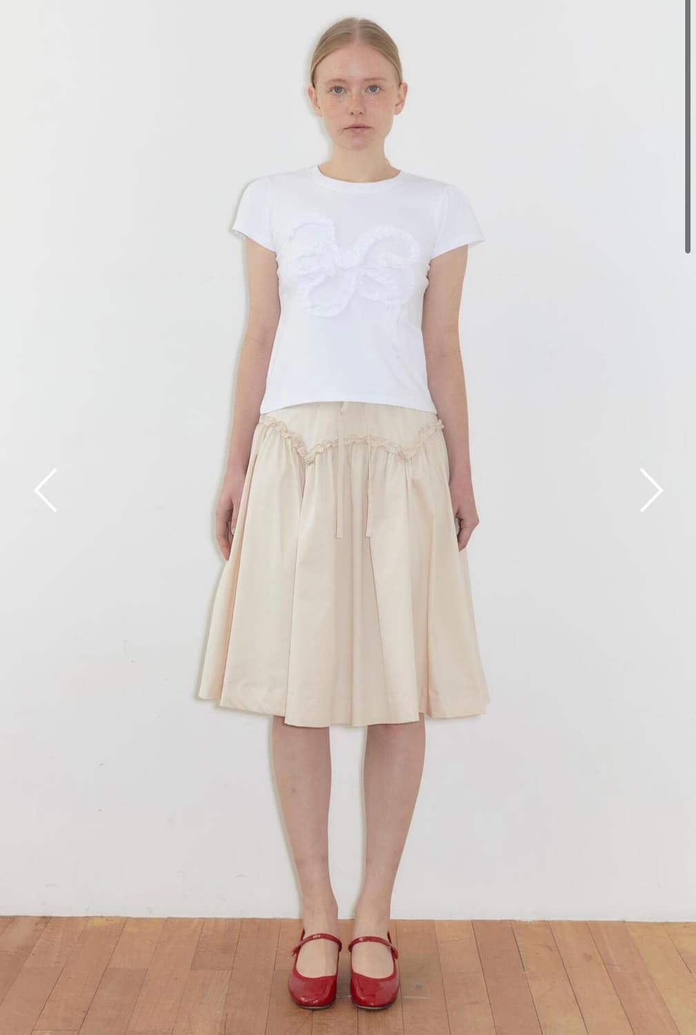 시눈 Butterfly Frill 티셔츠 화이트 M 상품이미지2