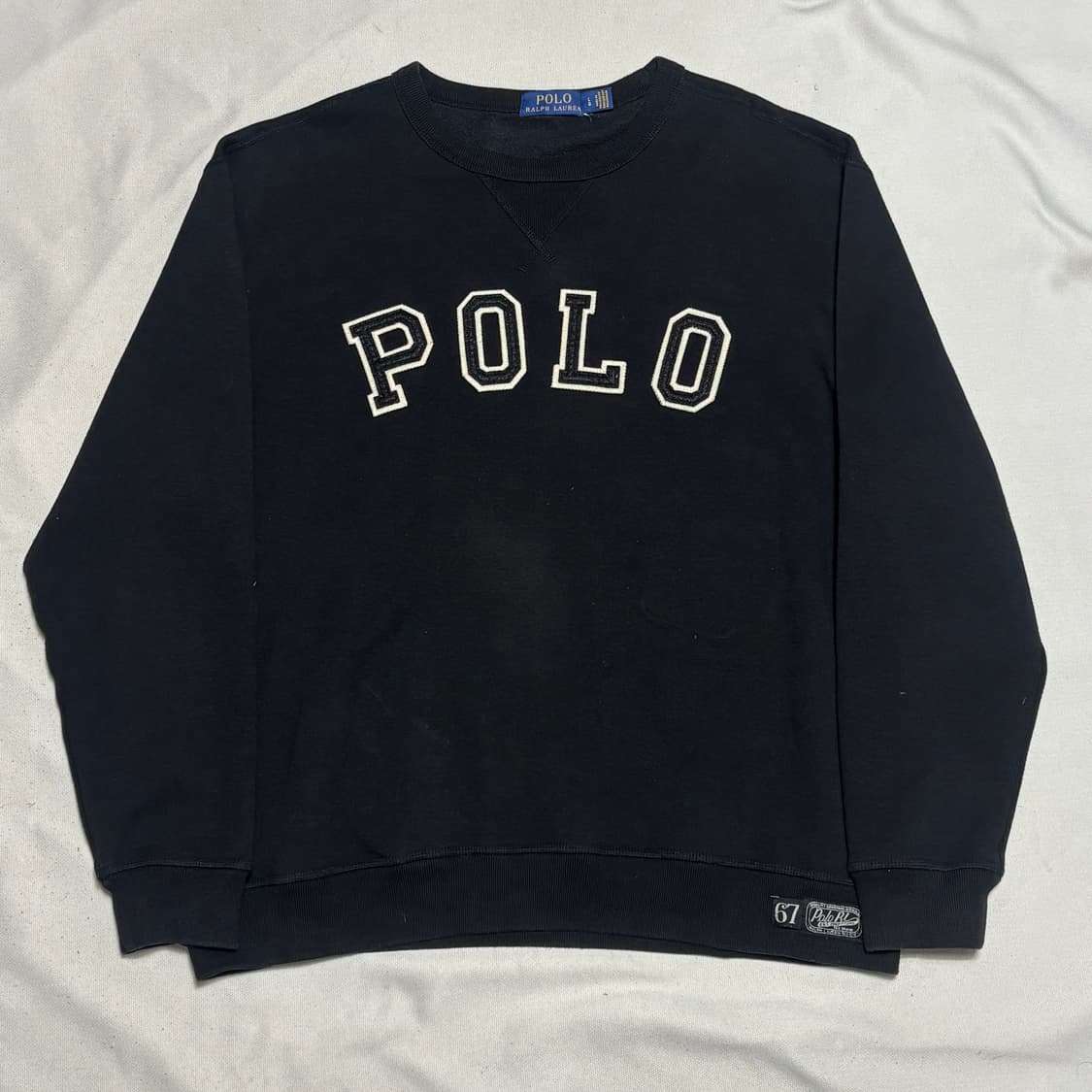 L 폴로랄프로렌 빅로고 블랙 기모 맨투맨 상품이미지2