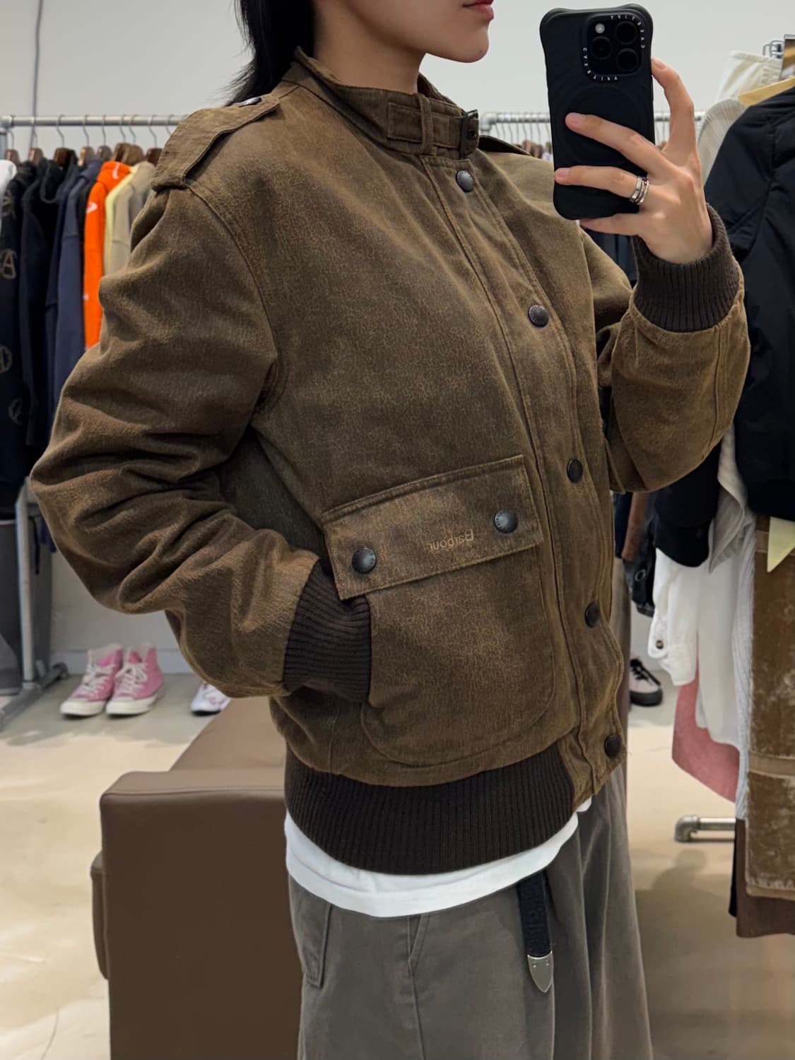 바버 웨더 워크 플라이어 자켓 브라운 상품이미지5