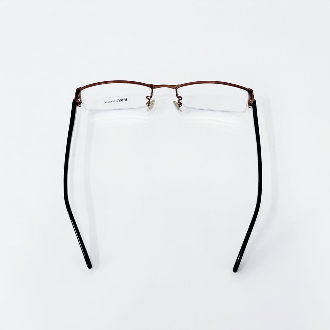 IRUS 브라운 패턴 반무테 메탈 데드스탁 빈티지안경 상품이미지4