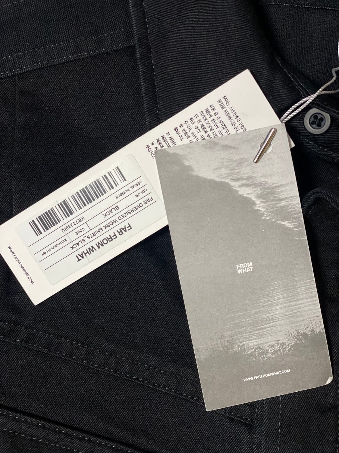 FARFROMWHAT 파프롬왓 파아카이브 오버사이즈 워크 셔츠 블랙 1 상품이미지8