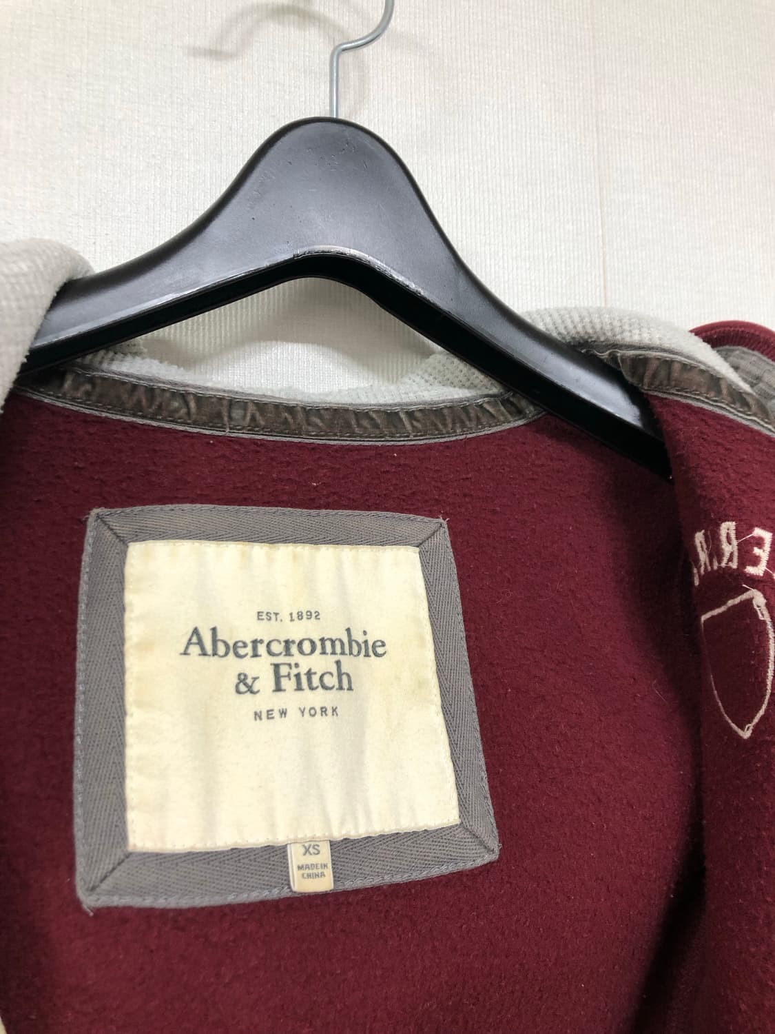 아베크롬비 여성 슬림 딱붙핏 기모 후드집업 _ 버건디 상품이미지7