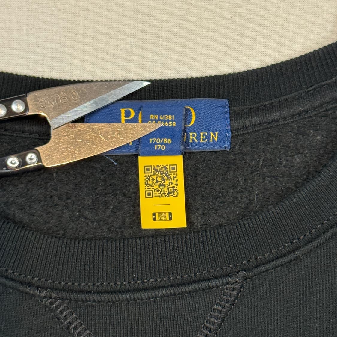 L) 폴로 랄프로렌 블랙 맨투맨 신형 큐알탭 상품이미지7