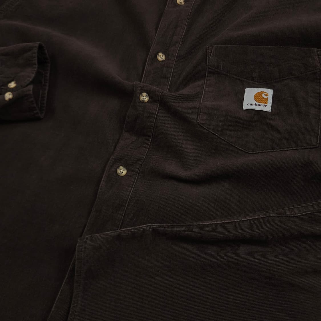 XL(105) 칼하트 리워크 코듀로이셔츠 초코브라운 상품이미지5