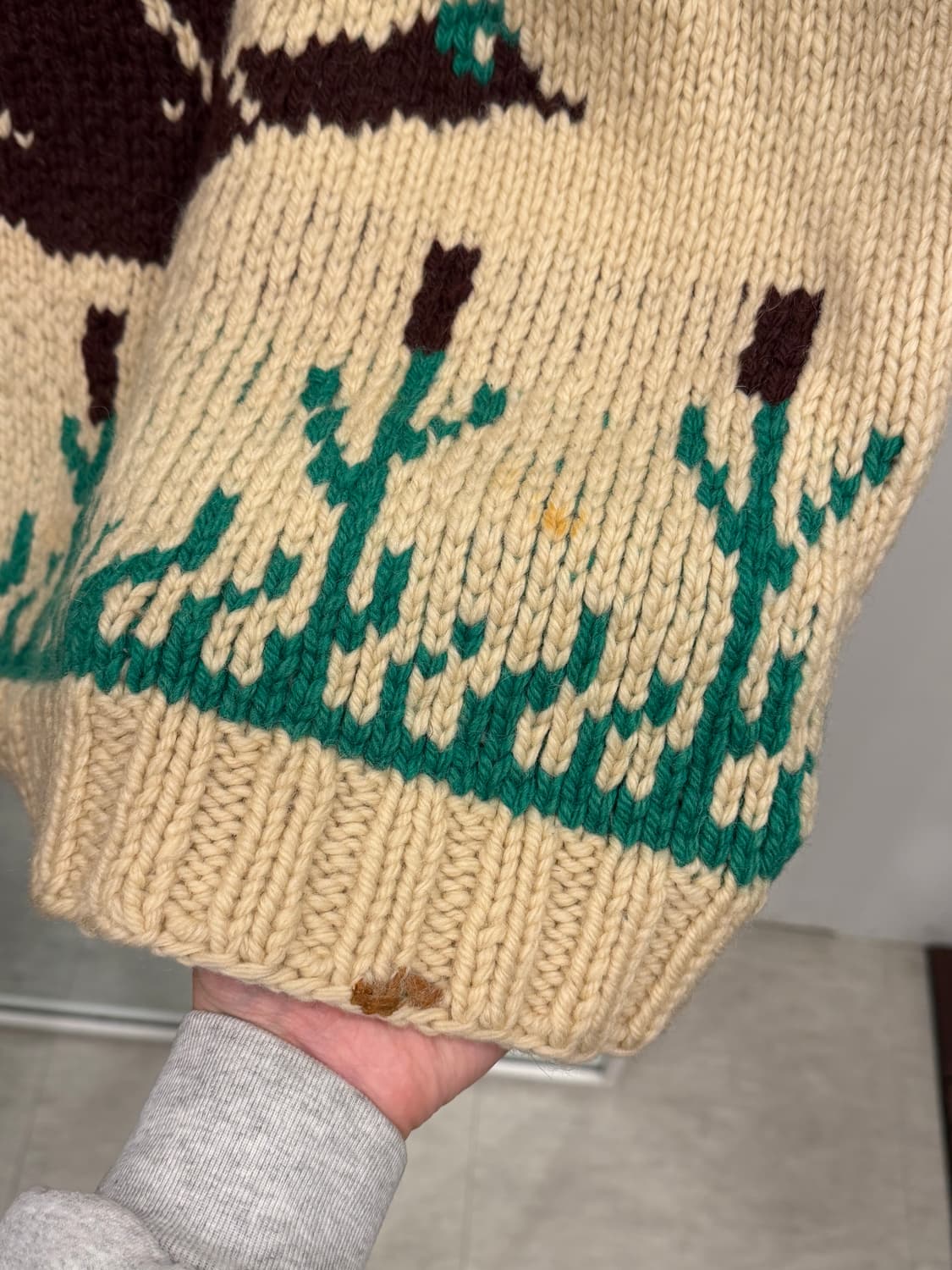 60s Vtg 빈티지 헤비울 Goose 코위찬 니트 집업 상품이미지7