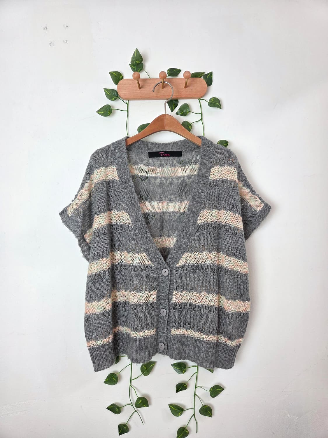 색실 콕콕 스트라이프 베스트 상품이미지1