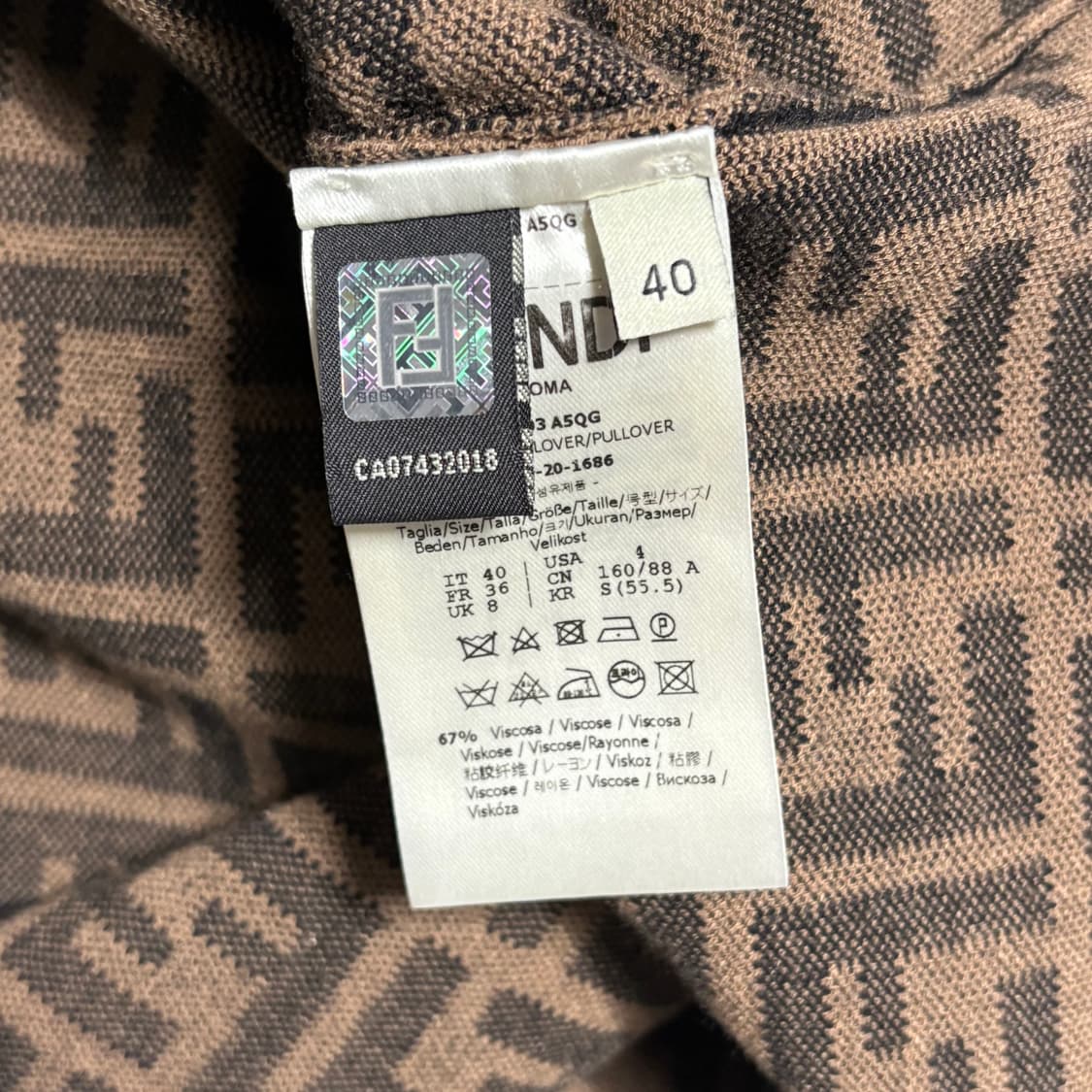 40 펜디 여성용 FF 모티프 니트 상품이미지4