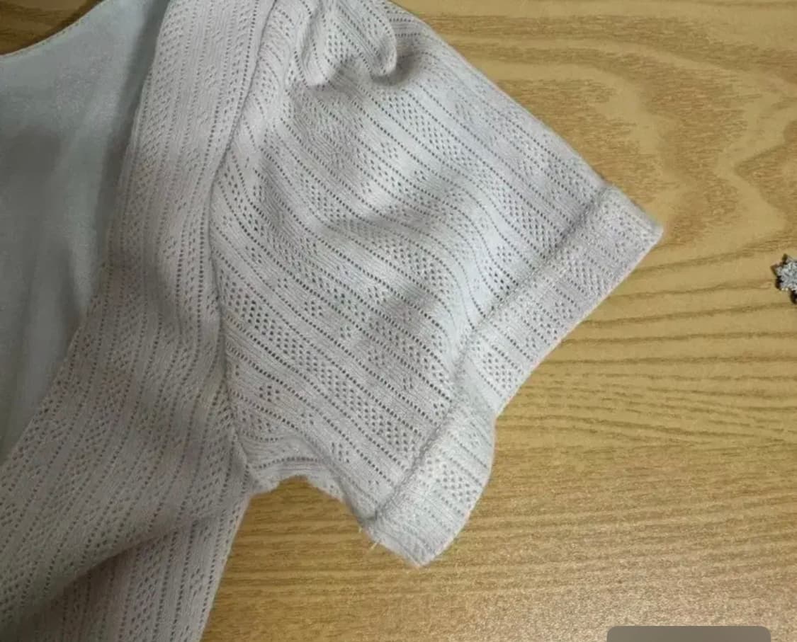vtg 베이지 립 니트 스퀘어넥 미니 원피스 상품이미지3