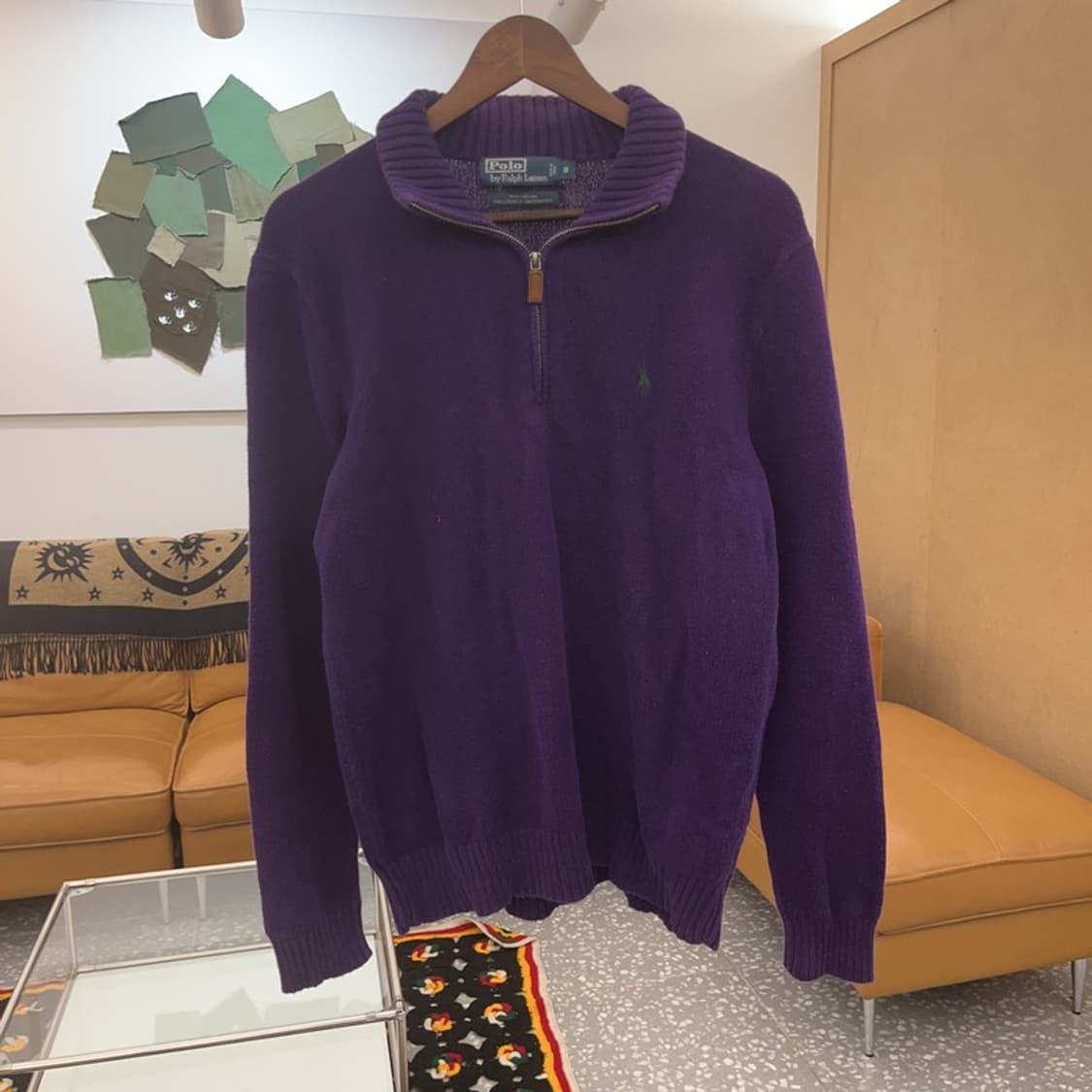 폴로 랄프로렌 그린포니 퍼플 홀리데이 반집업 니트 S C07092 상품이미지3