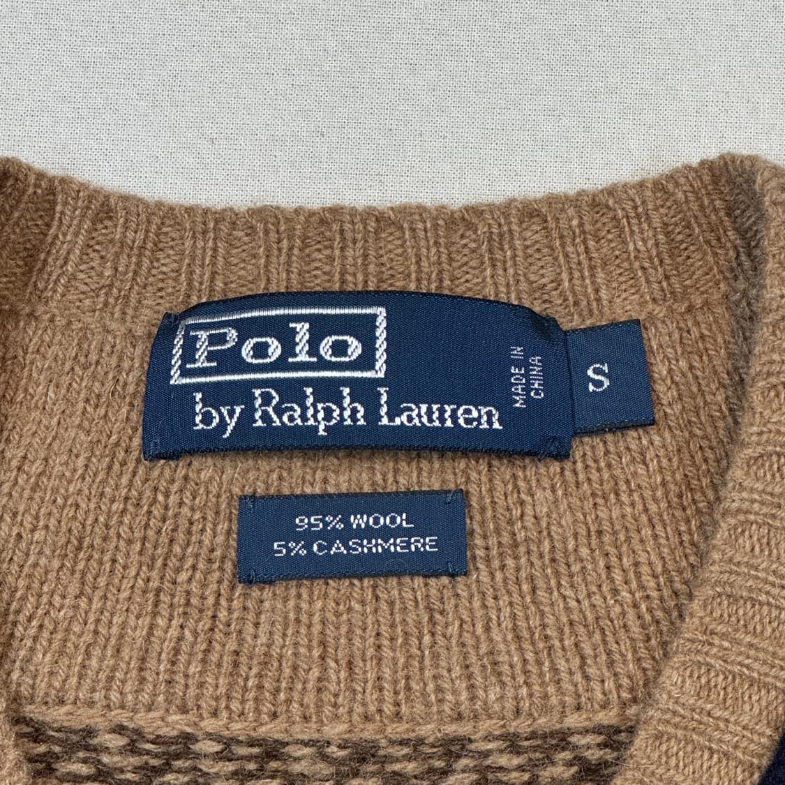 S) 폴로 랄프로렌 울 캐시미어 해링본 크리켓 니트 상품이미지5