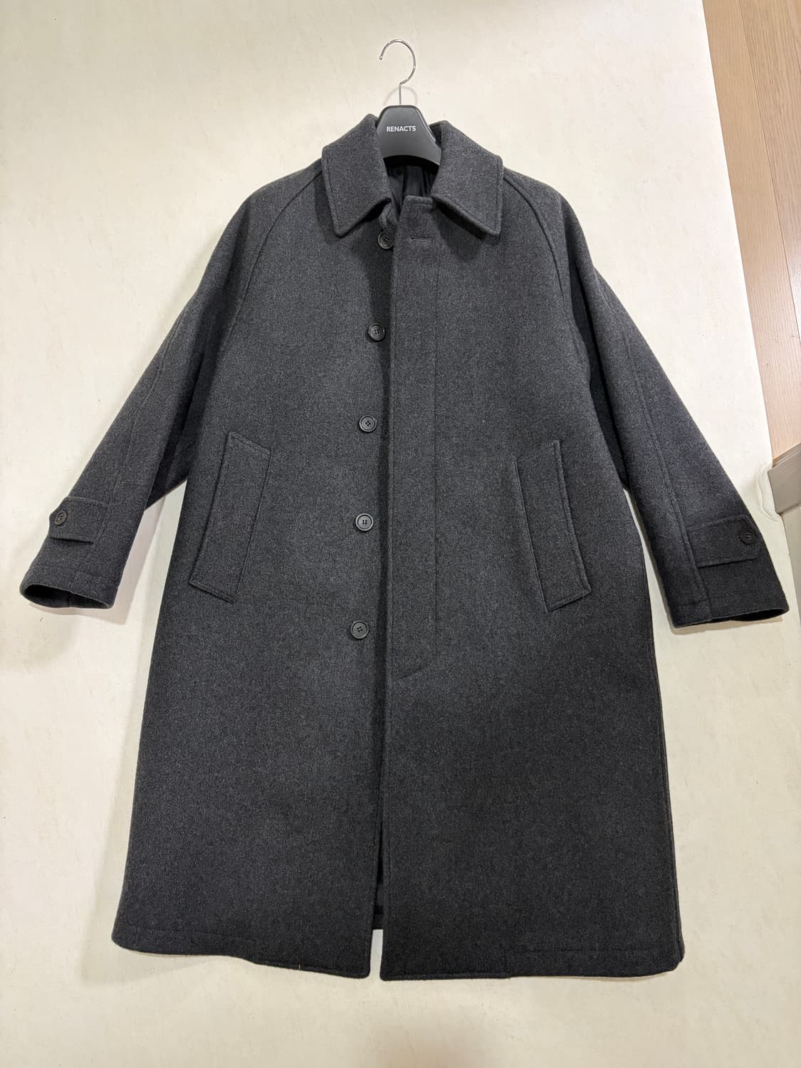 리넥츠 멜톤 울 발마칸 코트 차콜 24fw 2사이즈 상품이미지2