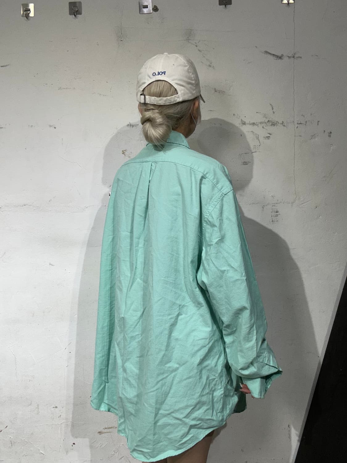 랄프 로렌 민트 신형 솔리드 단색 오버핏 셔츠 XXL 상품이미지3