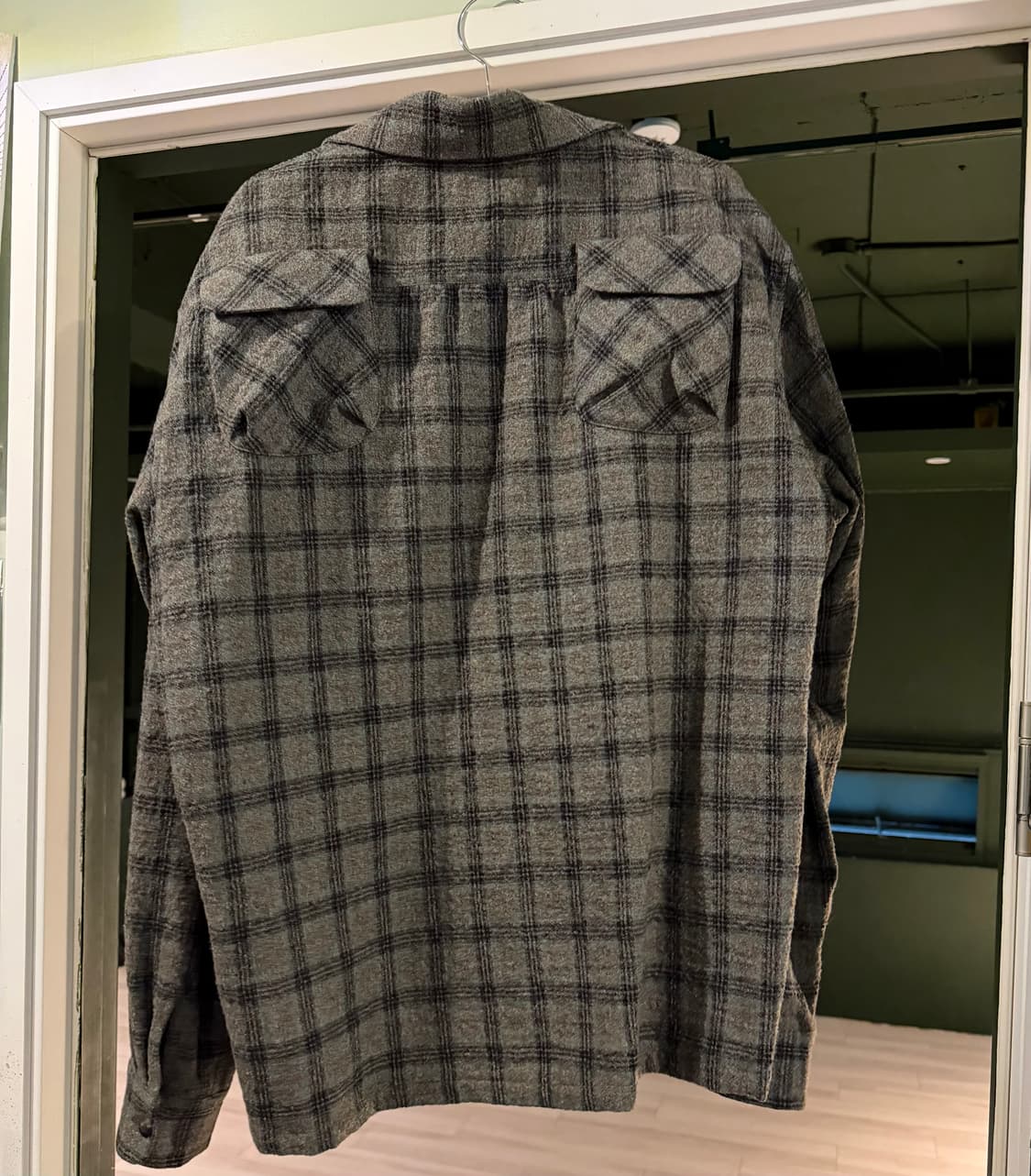 캐피탈 울 체크 집업 프렌드 포켓 보드 셔츠 (그린) 상태 S급 상품이미지6