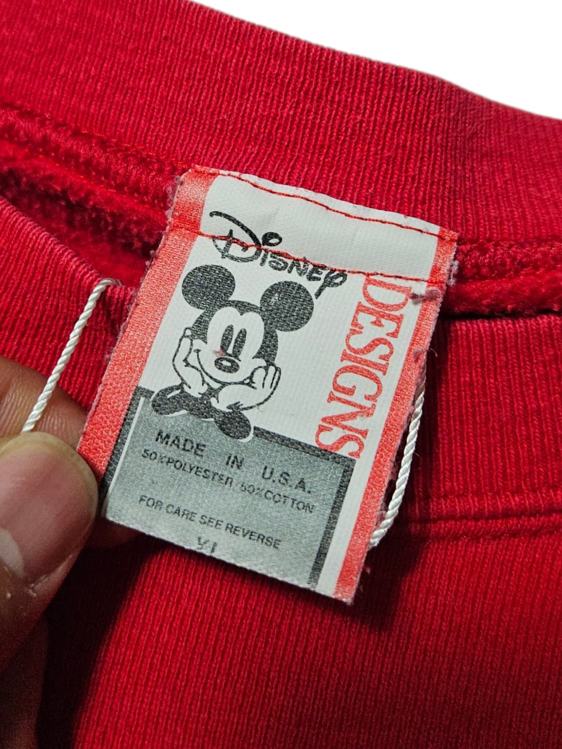 1990's 디즈니 미니마우스 스웻셔츠 레드 XL USA 상품이미지4