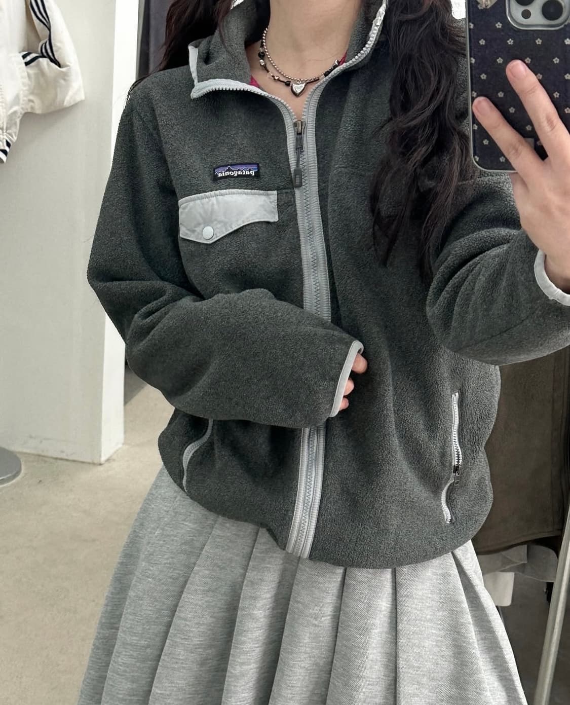 파타고니아 신칠라 그레이 플리스 후드집업 상품이미지1