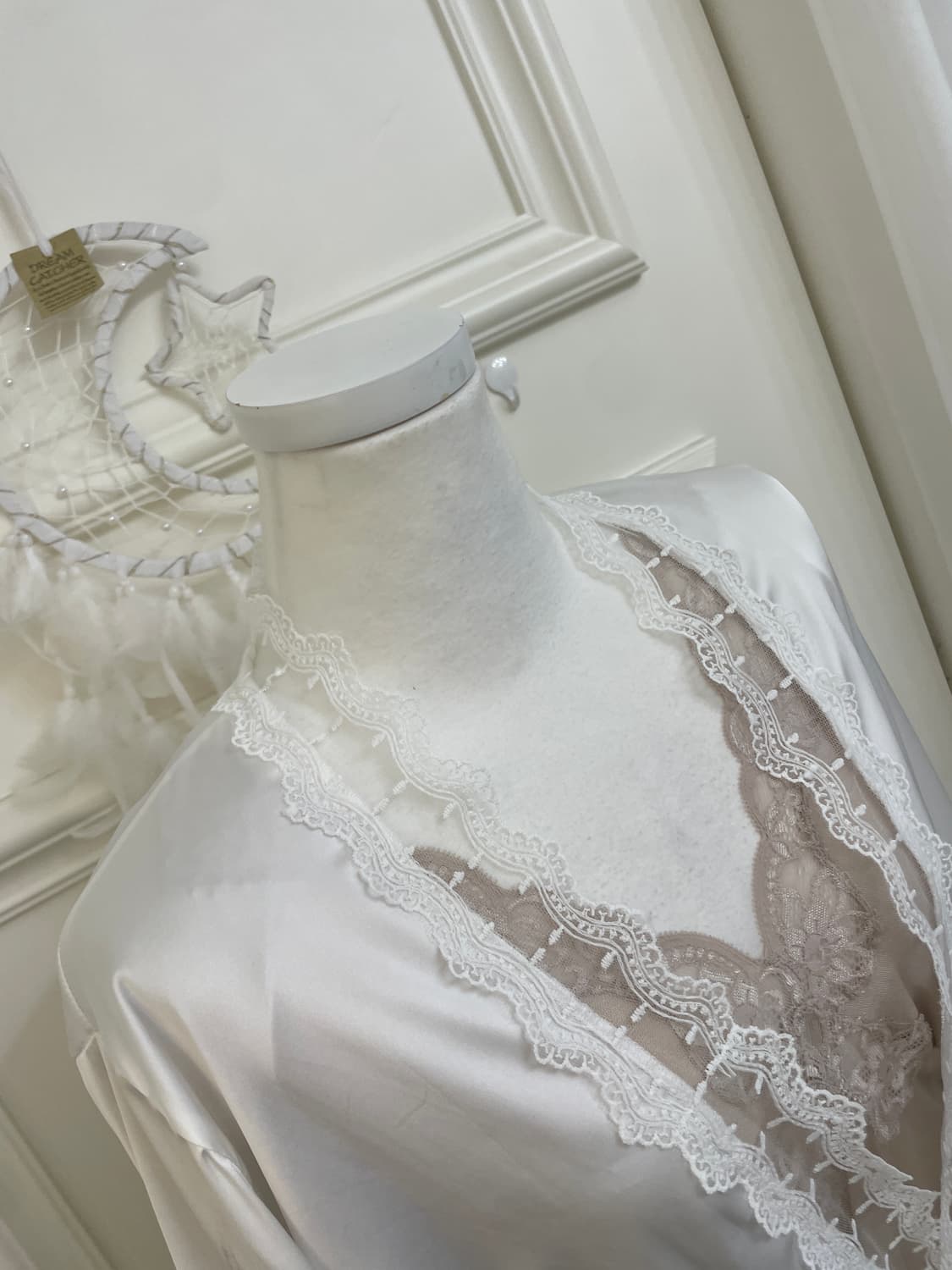 white lace bow satin gown 상품이미지8