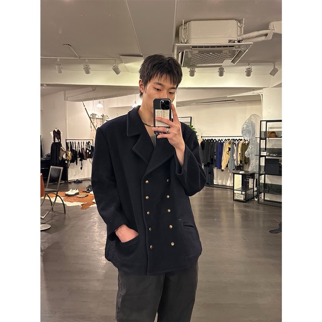 요지야마모토 오버사이즈 피코트 상품이미지4