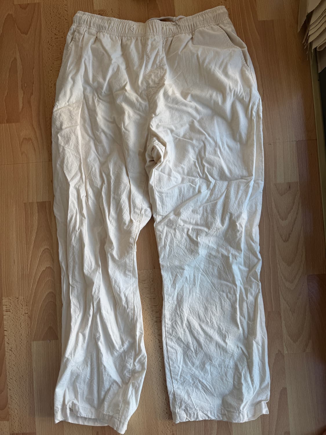 수아레 린넨 라이크 세미 와이드 밴딩 팬츠  상품이미지1