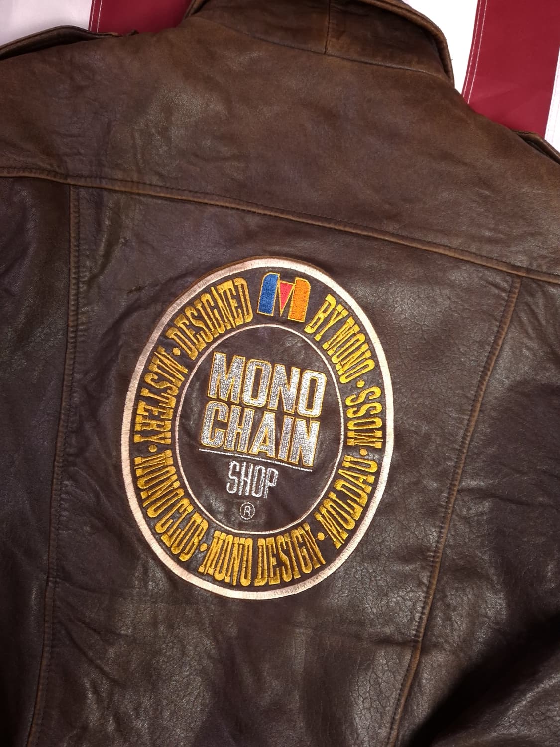 90's 국내산 MONO CHAIN 리얼레더 빈티지 항공자켓 상품이미지2