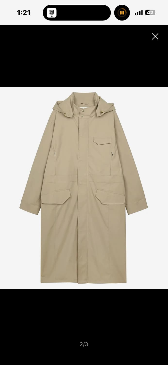 이예 Detachable Hood Long Cover Coat Beige 상품이미지2