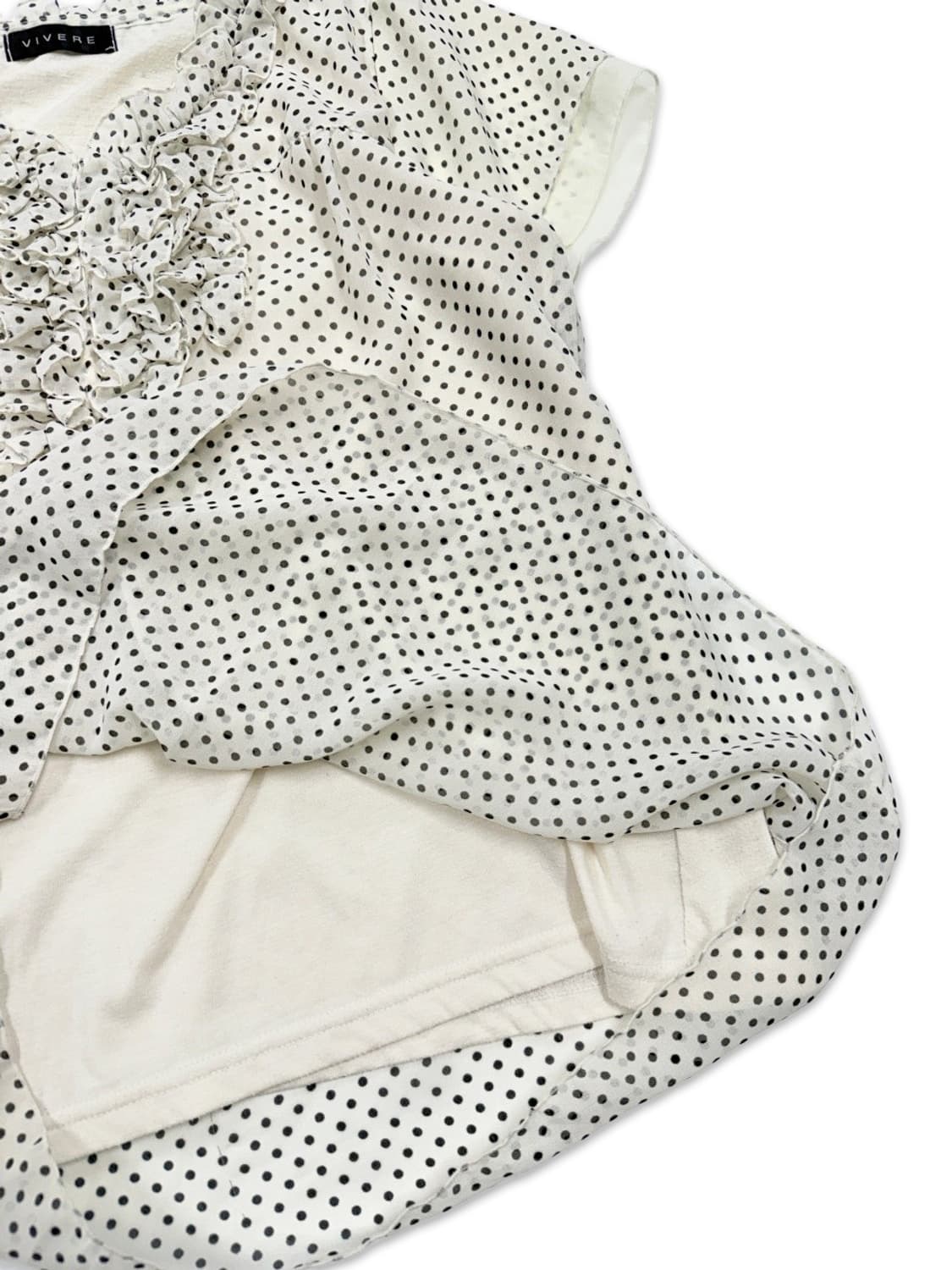 빈티지 아이보리 도트 프릴 블라우스 상품이미지4