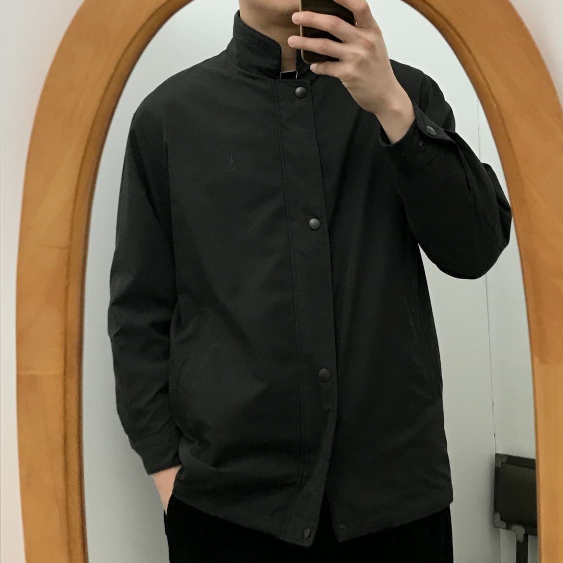 90s 입생로랑 브라운 차콜 집업 블루종 자켓 남성 102 여성 루즈핏 상품이미지9