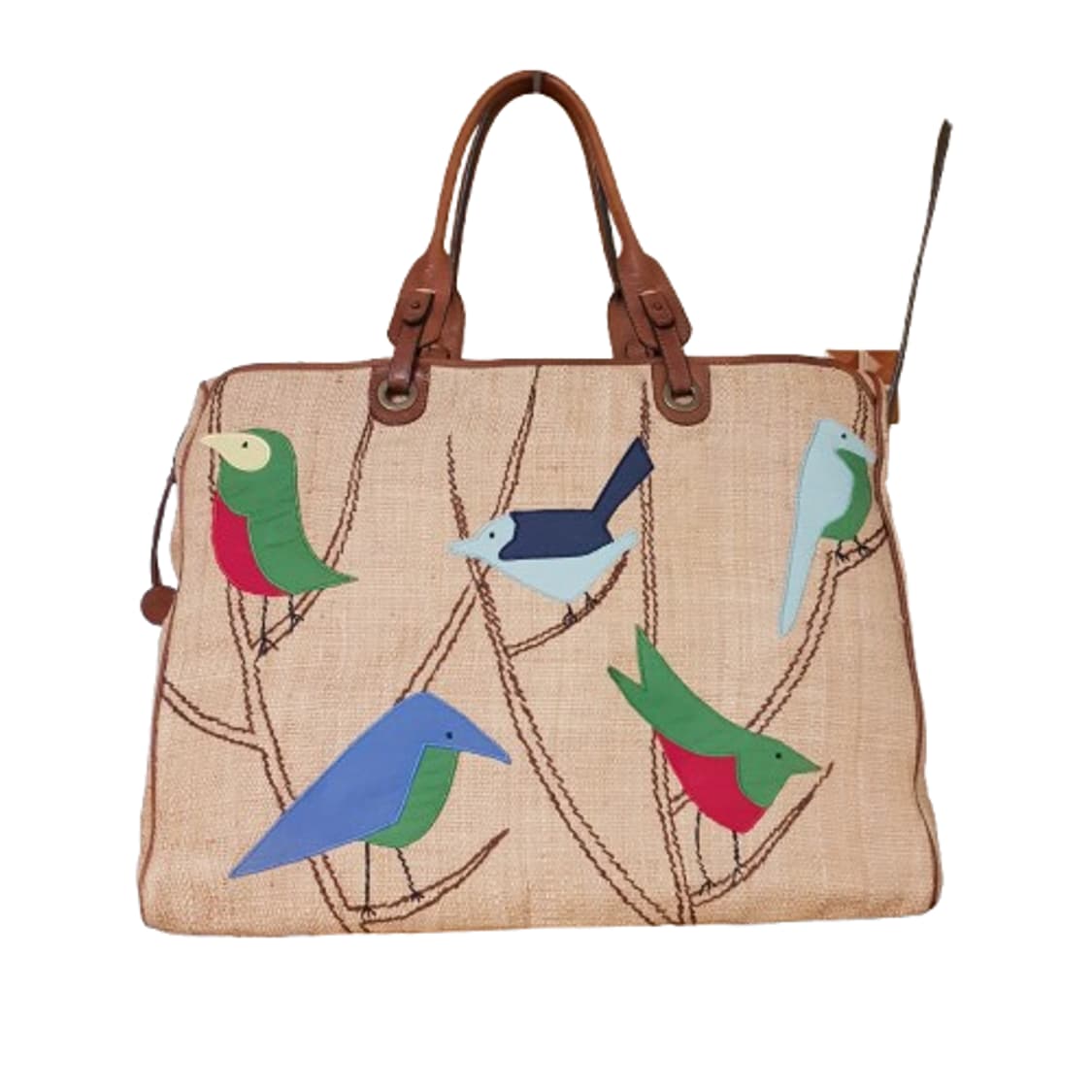 명품 MARNI 마르니 버드아플리케 라피아 빅백 토트백 트래블백 여행가방 상품이미지2