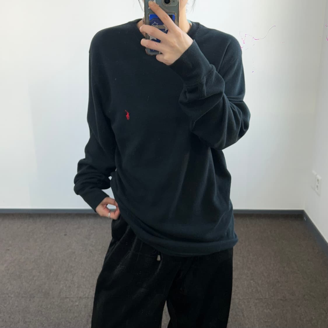 Polo 폴로 레드포니 블랙 와플니트 상품이미지1