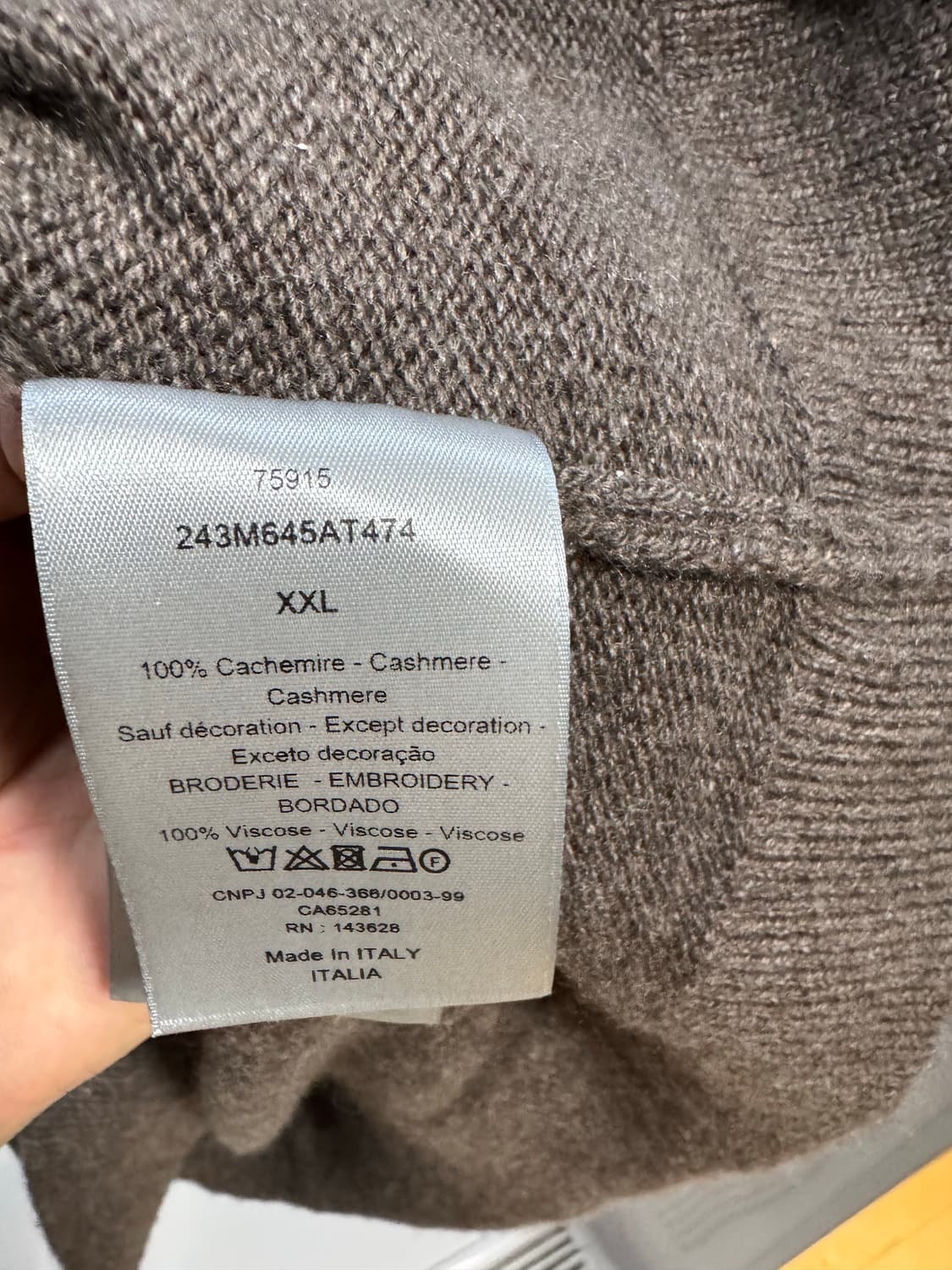 디올 캐시미어 니트 XXL 상품이미지3