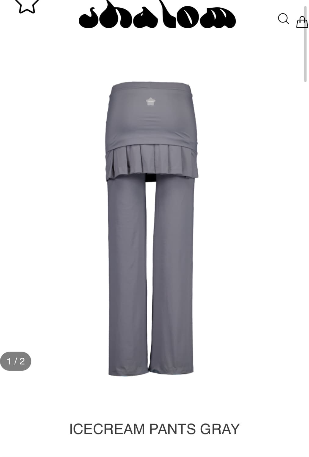 샬롬클럽 icecream pants gray 치마바지 레깅스 상품이미지2