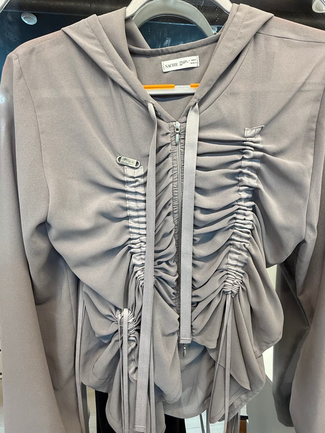 나체 셔링 쉬폰 후드집업 상품이미지1