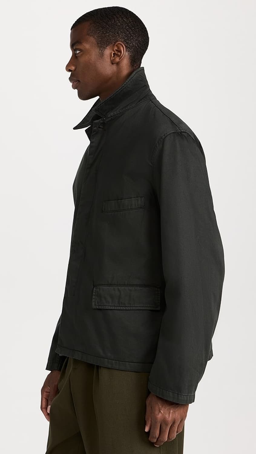 르메르 워크웨어 자켓 가먼트 다이드 코튼 사틴 미드나이트 그린 멀티포켓 상품이미지4