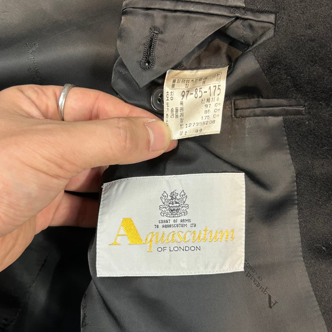 L) 아쿠아스큐텀 울 캐시미어 금장 버튼 블레이저 자켓 상품이미지7