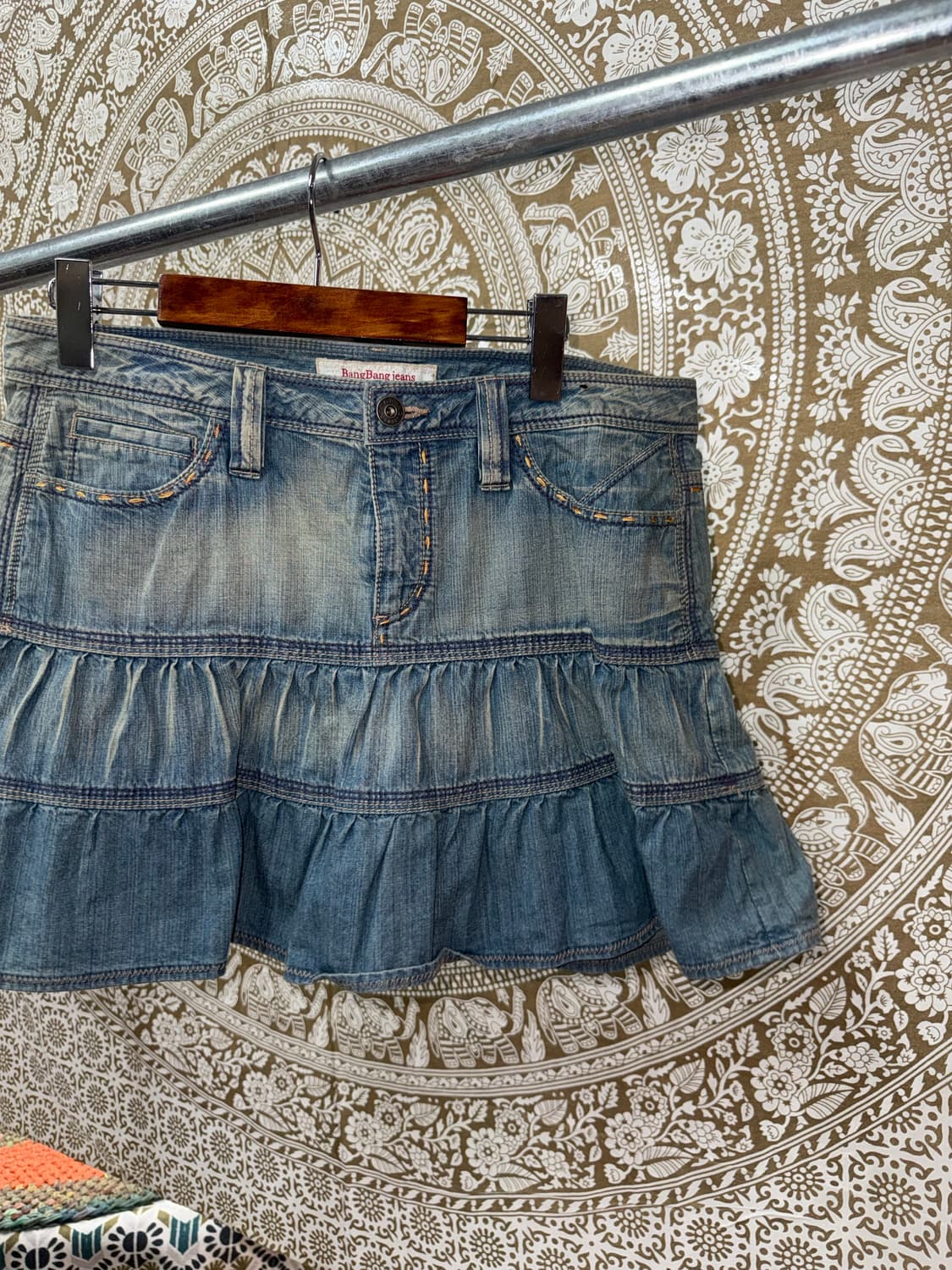 뱅뱅 여성 빈티지 스티치 데님 미니스커트  상품이미지5