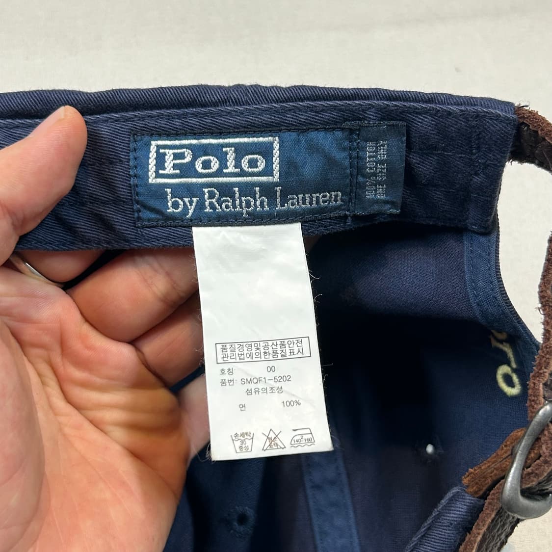 폴로 랄프로렌 네이비 볼캡 모자 가죽스트랩 정품 상품이미지8