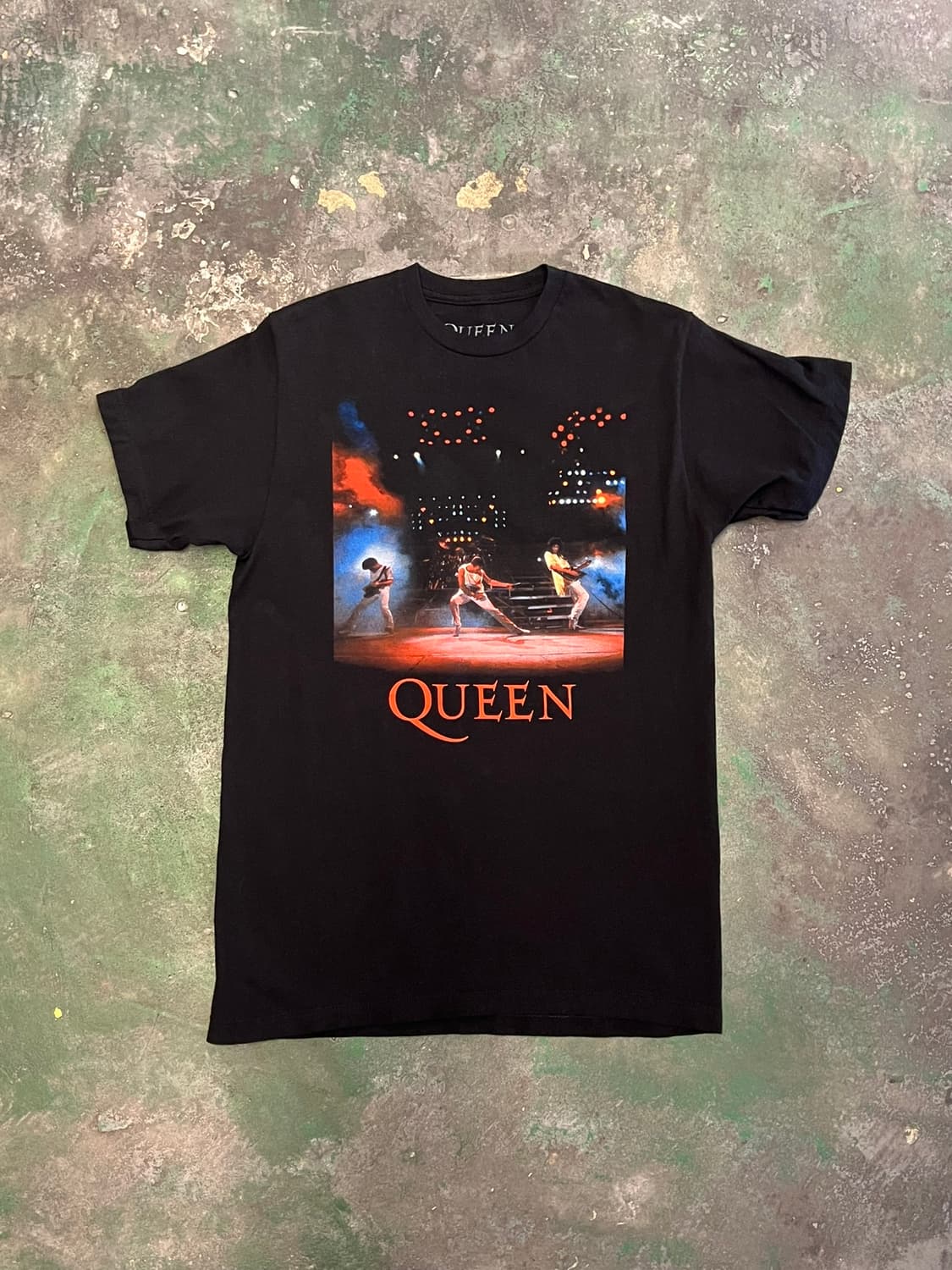 [M] 퀸 QUEEN 밴드 티셔츠 공연 그래픽 반팔 블랙 상품이미지1