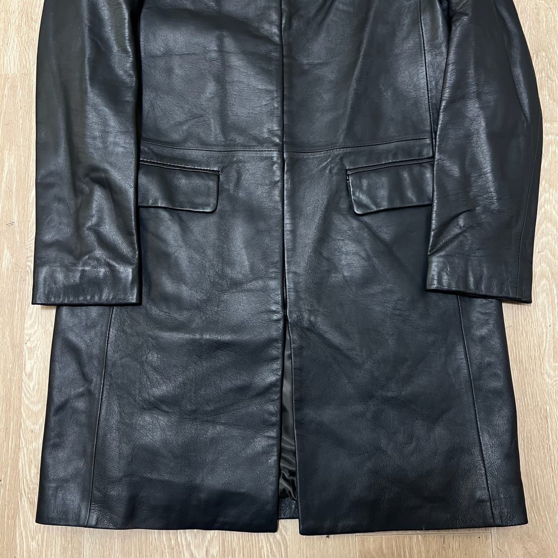 여성 천연 양가죽 미니멀 양가죽 코트 M/95  상품이미지3