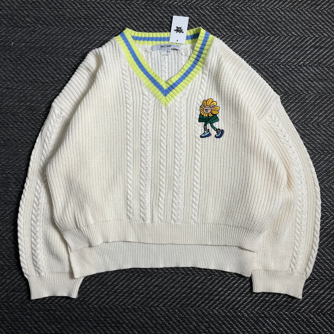 쥬시쥬디 케이블 아이보리 스웨터 니트o 4345 상품이미지1