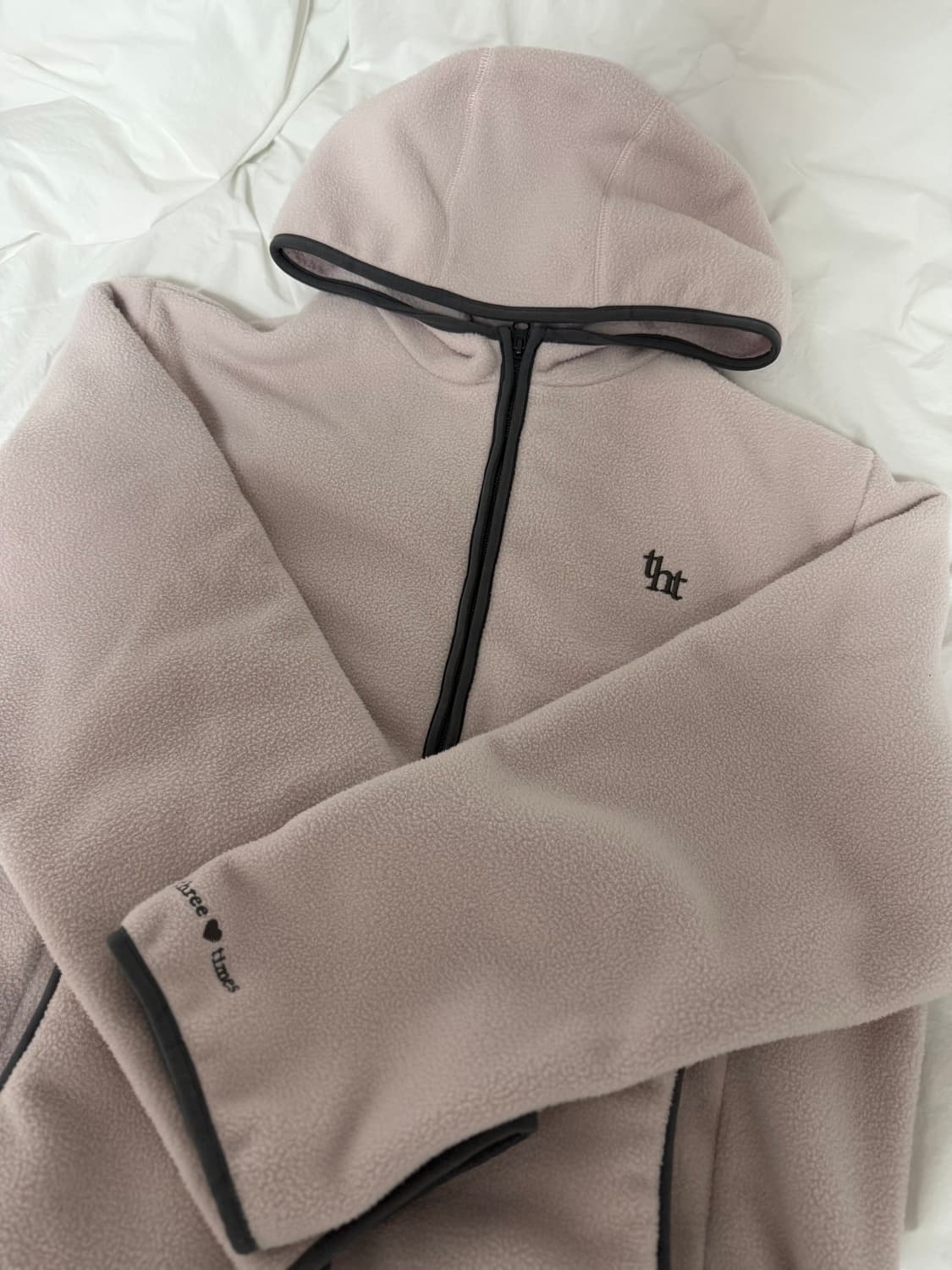 쓰리타임즈 쿠키 플리스 자켓 핑크 판매 상품이미지2