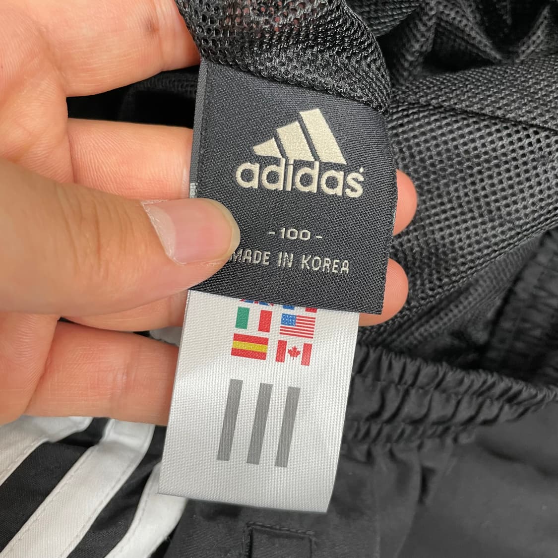 아디다스 블랙 삼선 와이드 조거 트랙팬츠 상품이미지6