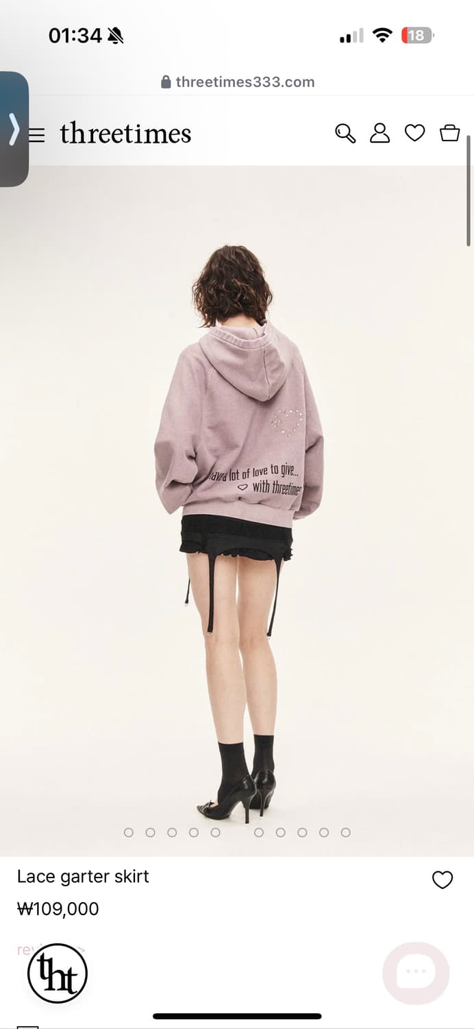 Threetimes lace garter skirt black 상품이미지2