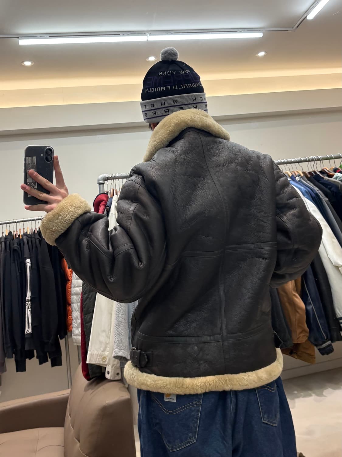 B-3 아메리칸 밀리터리 양가죽 무스탕 상품이미지9