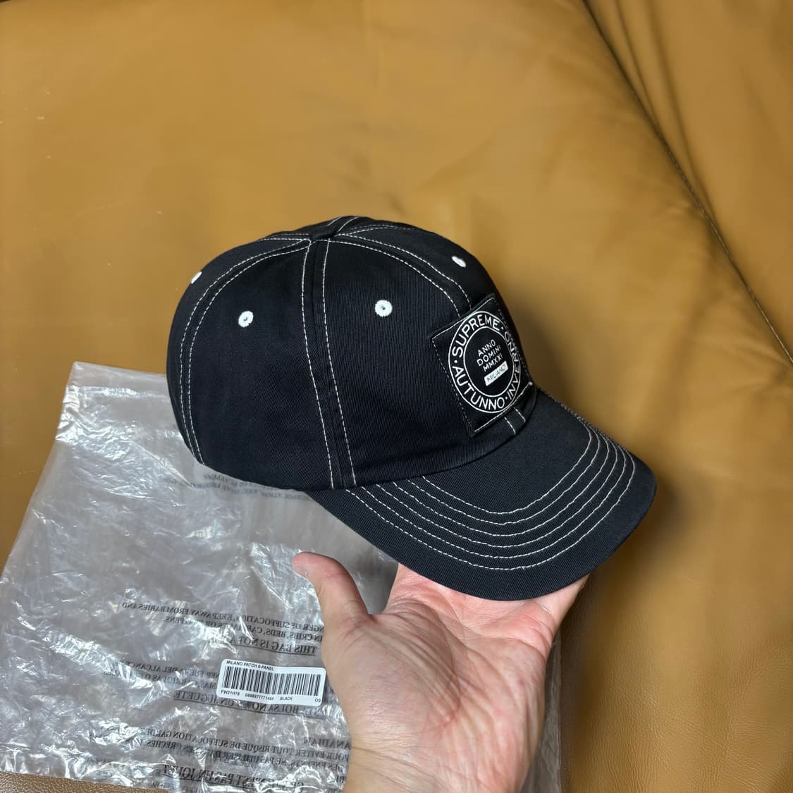 Supreme 슈프림 밀라노 스티치 블랙 6패널 볼캡 모자 (Black) 상품이미지3
