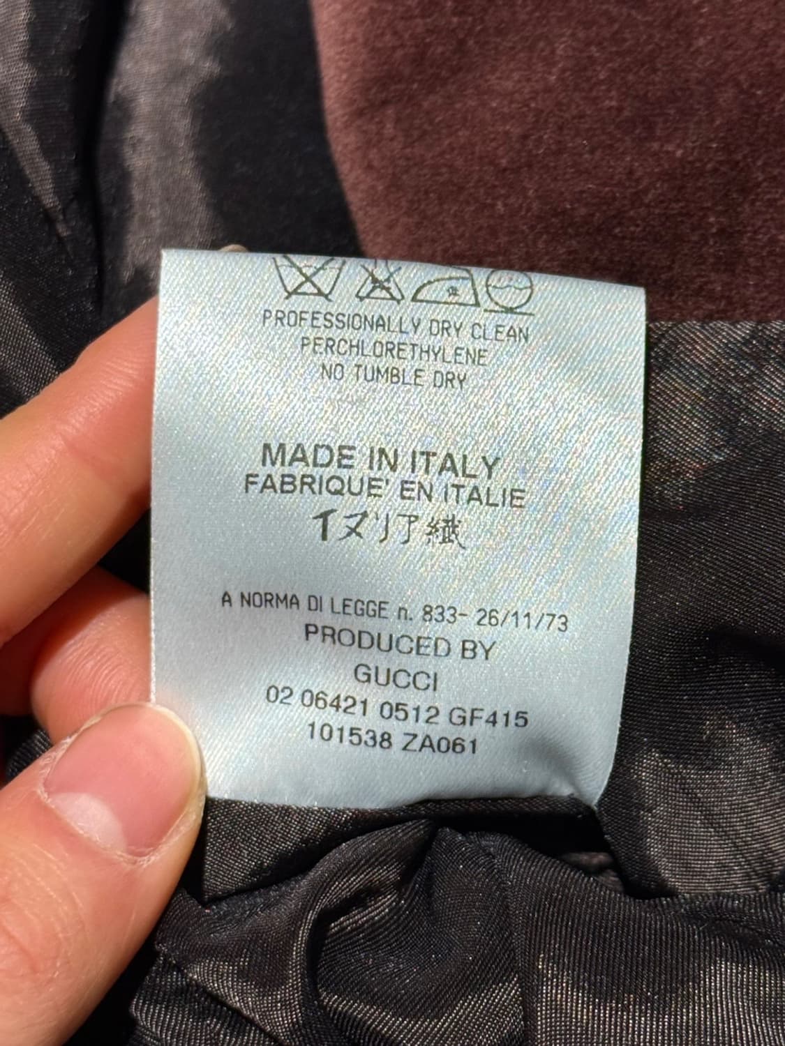 구찌 브라운 벨벳 2B 블레이저 자켓 상품이미지9