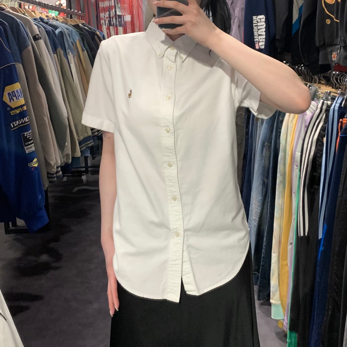 [IM] 폴로 랄프로렌 반팔 슬림핏 셔츠 화이트 상품이미지1